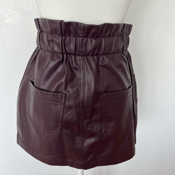 Zara Woman Vegan Leather High Rise Skirt - Picture 5 of 6